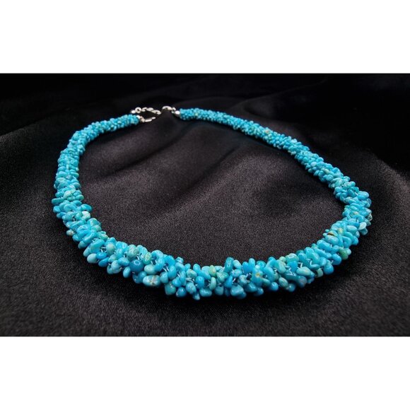 Rare Find Jay King Sterling Silver Genuine Turquoise Necklace With Adjustable - Picture 4 of 5